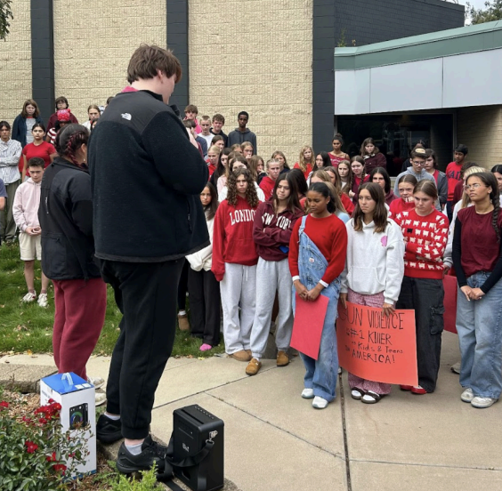 SDIC Leaders Kelan McKay '26 and Niya Weston '26 initiated the walkout - Image Breck Bugle