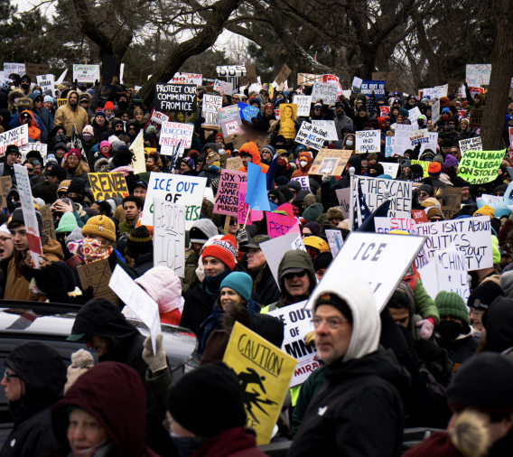 Minnesotans rally in response to Good's killing at Powderhorn Park on January 10th. Image by Editor Marit Everett '27.