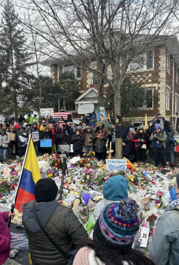 A group of Breck seniors attended the January 10th Powderhorn Park Protest in honor of Renee Good. Image by The Breck Bugle.