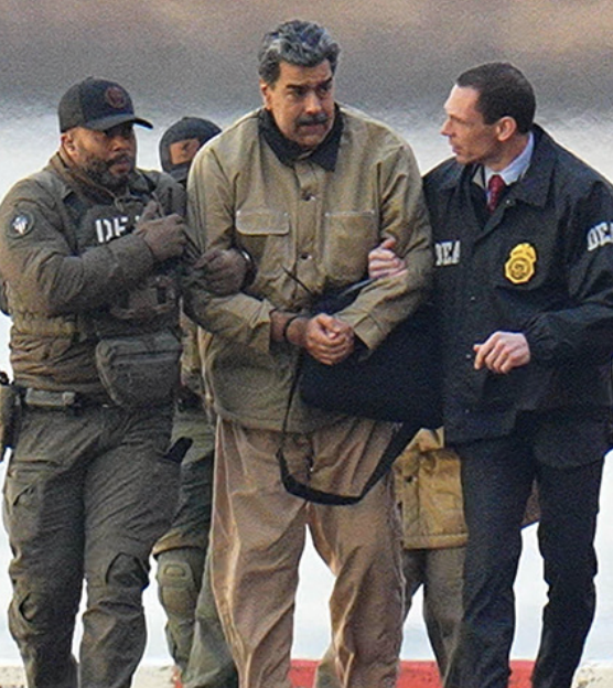 Maduro Being Captured by US Federal Agents, January 3rd, 2026. Image from the International Institute for Strategic Studies.