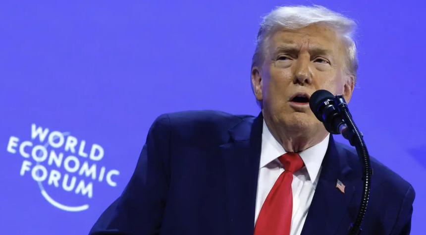 President Trump at the World Economic Forum in Davos Switzerland. Image from Brookings.